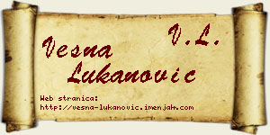 Vesna Lukanović vizit kartica